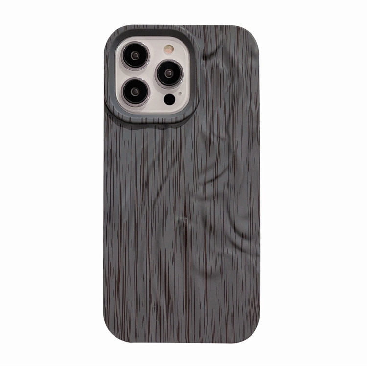 

For iPhone 12 Pro Pleated Wood Grain TPU Phone Case(Grey)