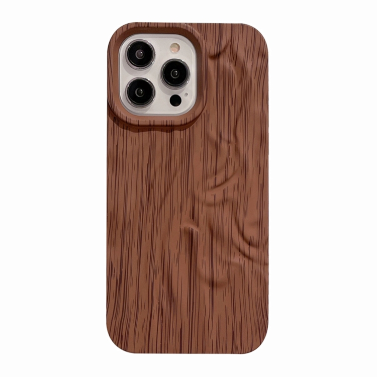 

For iPhone 11 Pro Max Pleated Wood Grain TPU Phone Case(Light Brown)