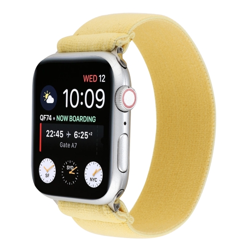 

Elastic Nylon Braid Watch Band For Apple Watch Series 8&7 41mm / SE 2&6&SE&5&4 40mm / 3&2&1 38mm(Milk Yellow)