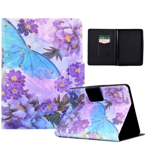 

For Amazon Kindle 11th 2022 Coloured Drawing Smart Leather Tablet Case(Peony Butterfly)