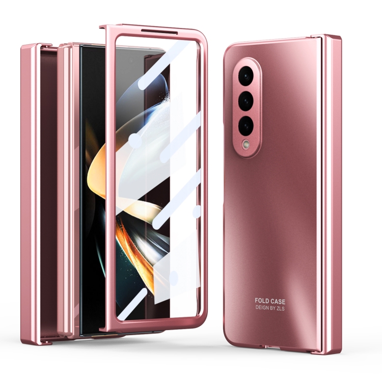 

For Samsung Galaxy Z Fold4 5G Integrated Electroplating Folding All-inclusive Phone Case(Rose Gold)