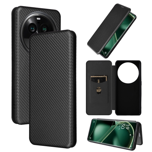 

For OPPO Find X6 Pro 5G Carbon Fiber Texture Flip Leather Phone Case(Black)