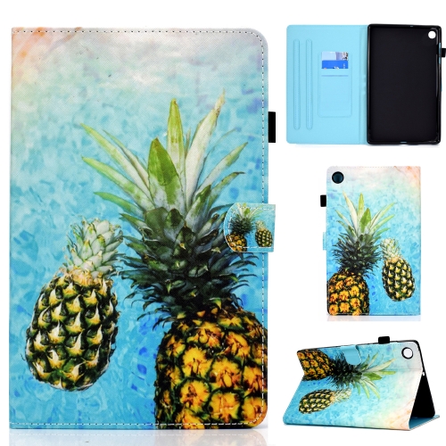 

For Huawei MatePad SE Sewing Thread Horizontal Painted Tablet Leather Case(Pineapple)