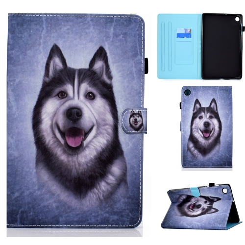 

For Huawei MatePad SE Sewing Thread Horizontal Painted Tablet Leather Case(Husky)