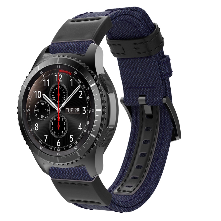 

20mm Universal Nylon Leather Watch Band(Blue)