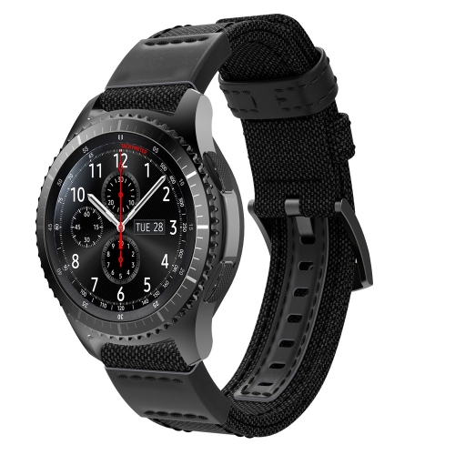 

22mm Universal Nylon Leather Watch Band(Black)