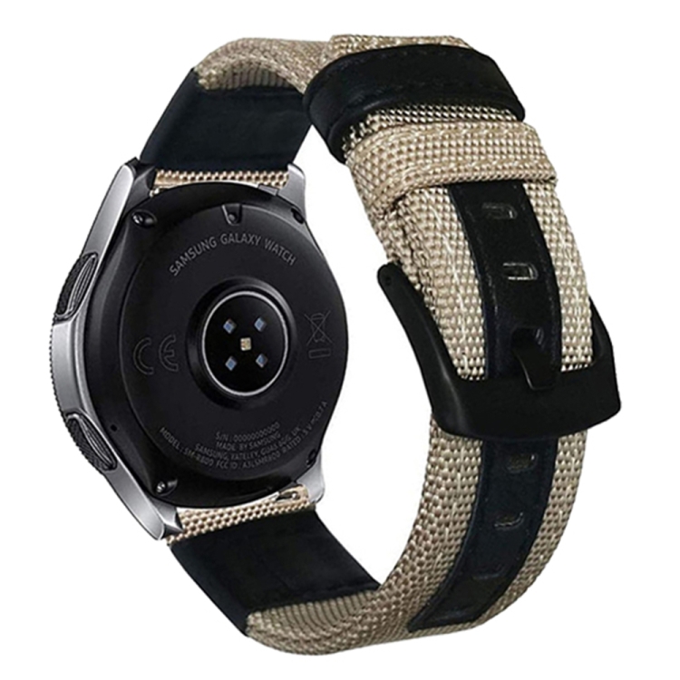 

22mm Universal Nylon Leather Watch Band(Khaki)