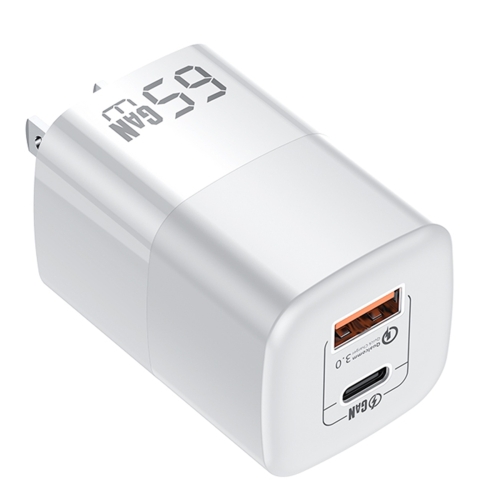 

KUULAA RY-U65A 65W USB + USB-C / Type-C Dual Port Gallium Nitride Charger, Plug:US(White)