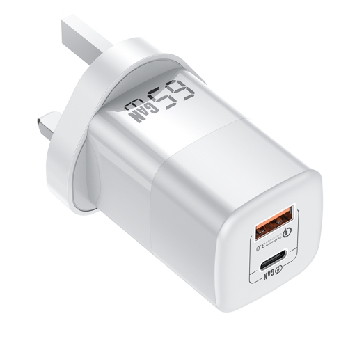 

KUULAA RY-U65A 65W USB + USB-C / Type-C Dual Port Gallium Nitride Charger, Plug:UK(White)