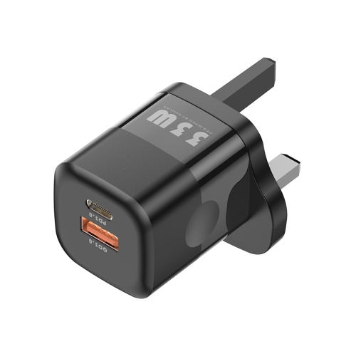 

KUULAA RY-U33-1 33W USB + USB-C / Type-C 3 Generations Gallium Nitride Charger, Plug:UK(Black)