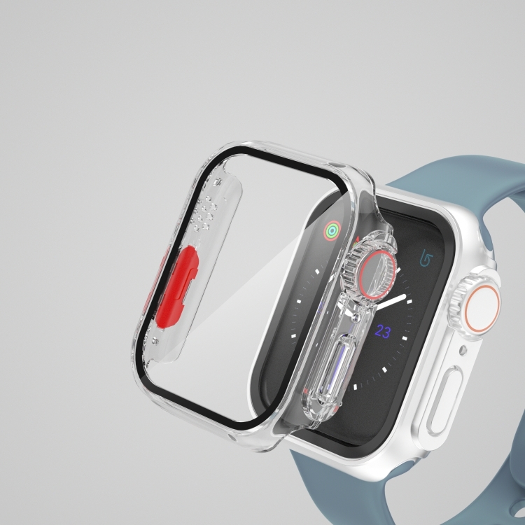 

For Apple Watch Series SE 2 / 6 / SE / 5 / 4 40mm Film PC Watch Case with Detachable Button(Transparent)