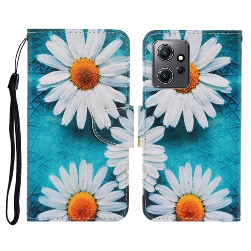 

For Xiaomi Redmi Note 12 4G Global Colored Drawing Pattern Flip Leather Phone Case(Daisy)