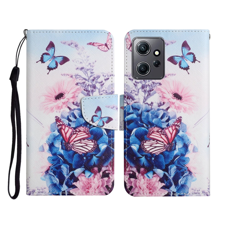 

For Xiaomi Redmi Note 12 4G Global Colored Drawing Pattern Flip Leather Phone Case(Purple Butterfly)