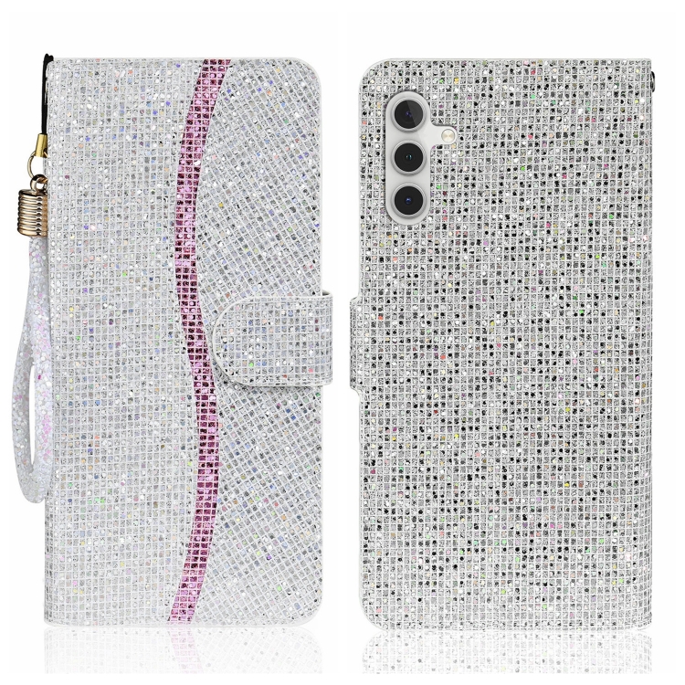 

For Samsung Galaxy A24 4G Glitter Powder Filp Leather Phone Case(Silver)