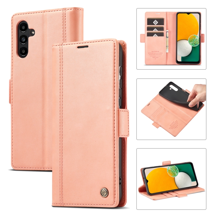 

For Samsung Galaxy A34 5G LC.IMEEKE Skin-friendly Card Slots Leather Phone Case(Rose Gold)