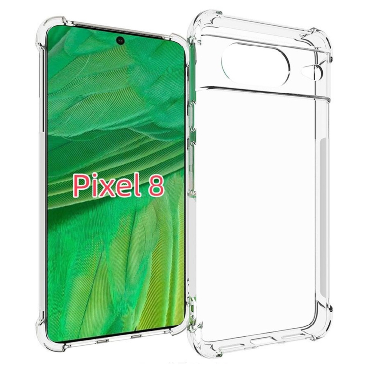 

For Google Pixel 8 Shockproof Non-slip Thickening TPU Phone Case(Transparent)