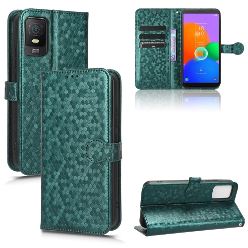 

For TCL 403 Honeycomb Dot Texture Leather Phone Case(Green)