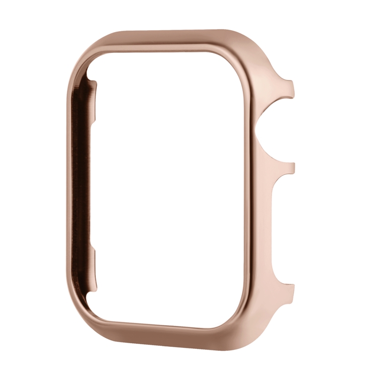 

For Apple Watch Series SE 2&6&SE&5&4 44mm Mirror Hollow Watch Protective Case(Rose Gold)