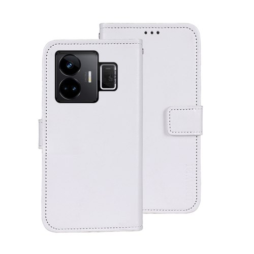 

For Realme GT3 5G Global/GT Neo 5 5G idewei Crazy Horse Texture Leather Phone Case with Holder(White)