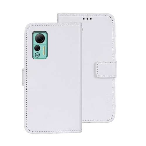 

For Ulefone Note 14 idewei Crazy Horse Texture Leather Phone Case with Holder(White)