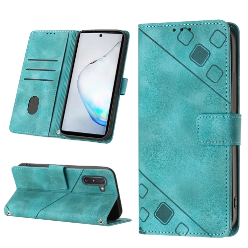 

For Samsung Galaxy Note10 / Note10 5G Skin-feel Embossed Leather Phone Case(Green)