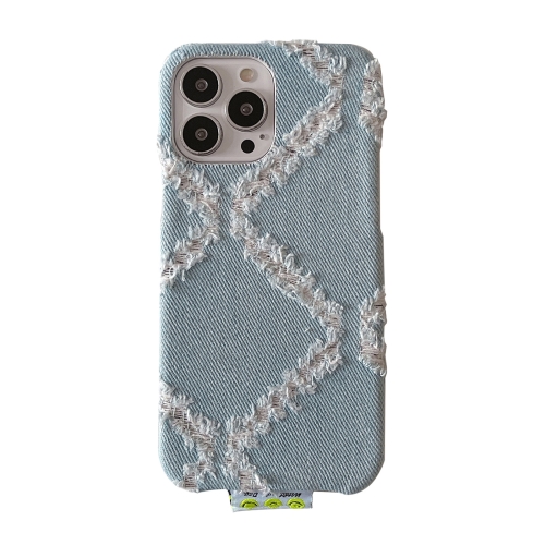 

For iPhone 13 Diamond Pattern Denim Phone Case(Light Blue)