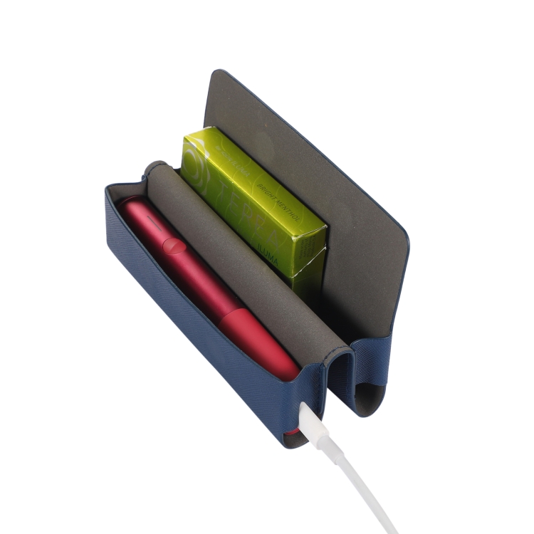 Custodia Pelle PU Per IQOS ILUMA ONE - Cover Protettiva Con Magnete, Design Paisley Rosso