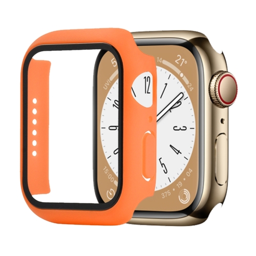 

Shockproof PC+Tempered Glass Watch Protective Case For Apple Watch Series 8&7 41mm(Orange)