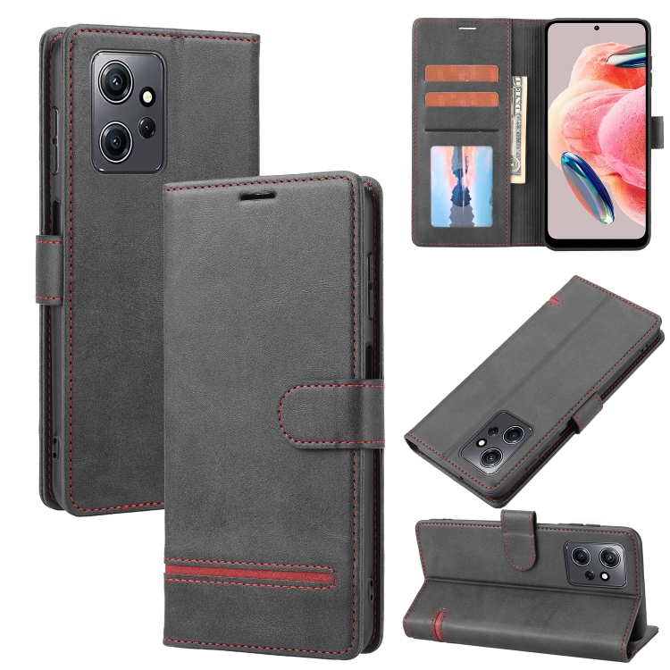 

For Xiaomi Redmi Note 12 4G Global Classic Wallet Flip Leather Phone Case(Black)