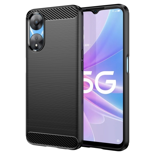 

For OPPO A78 5G Brushed Texture Carbon Fiber TPU Phone Case(Black)