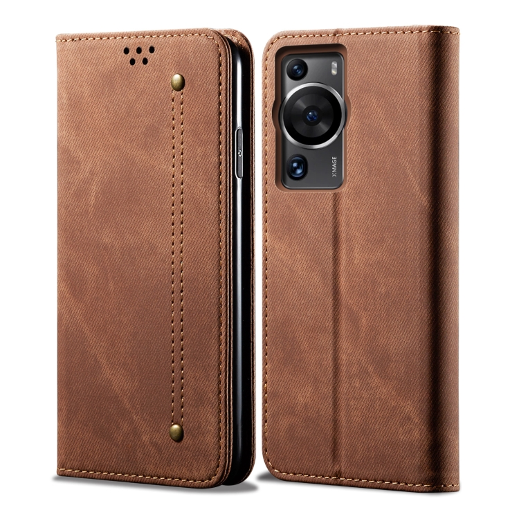 

For Huawei P60/P60 Pro Denim Texture Leather Phone Case(Brown)