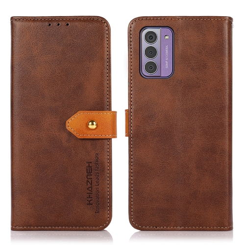 

For Nokia G42 KHAZNEH Dual-color Cowhide Texture Flip Leather Phone Case(Brown)