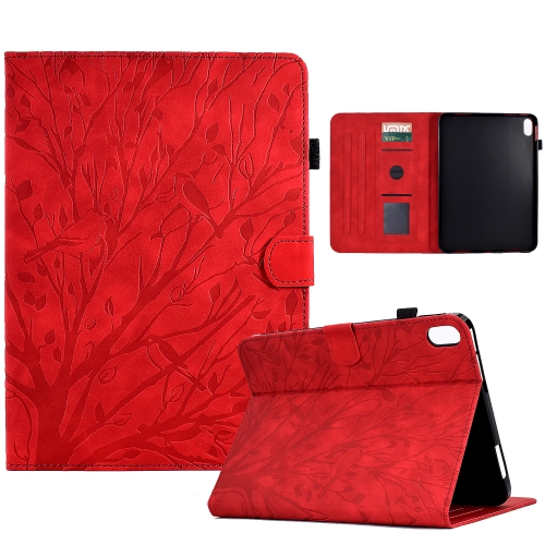 

For Lenovo Tab P11 J606F Fortune Tree Pressure Flower PU Tablet Case with Wake-up / Sleep Function(Red)