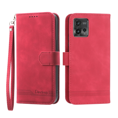 

For Motorola Moto G13 4G/G53 5G/G23 4G Dierfeng Dream Line TPU + PU Leather Phone Case(Red)