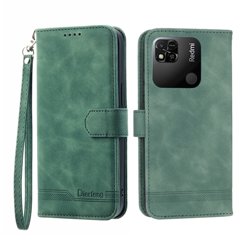 

For Xiaomi Redmi 12C/11A Dierfeng Dream Line TPU + PU Leather Phone Case(Green)