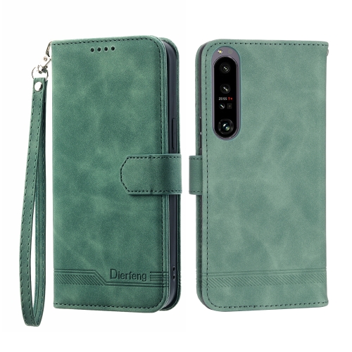 

For Sony Xperia 10 V 4G Dierfeng Dream Line TPU + PU Leather Phone Case(Green)