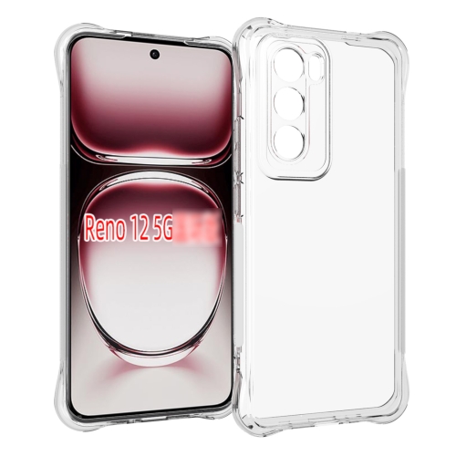 

For OPPO Reno12 5G Global Shockproof Non-slip Thickening TPU Phone Case(Transparent)