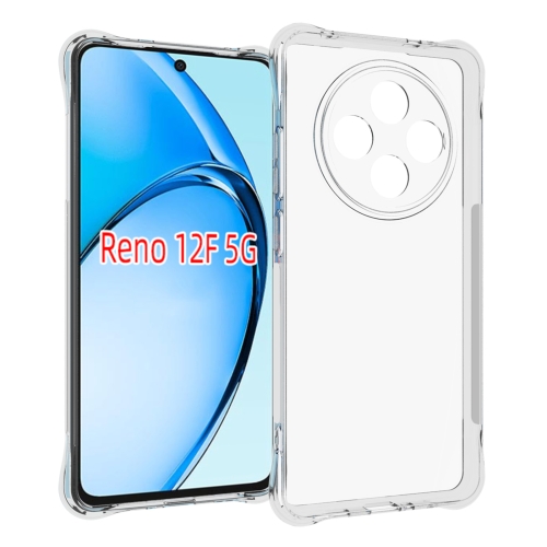 

For OPPO Reno12 F 5G Global Shockproof Non-slip Thickening TPU Phone Case(Transparent)