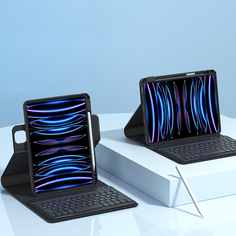 

HB102 Magnetic Detachable Rotatable Bluetooth Keyboard Leather Case For iPad 10.2 2021 / 2020 / 2019(Black)