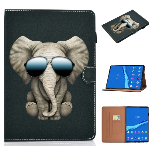 

For Lenovo Tab M10 Plus TB-X606F Pure Color Painting Horizontal Flip Leather Case with Card Slots & Holder & Sleep / Wake-up Function(Elephant)