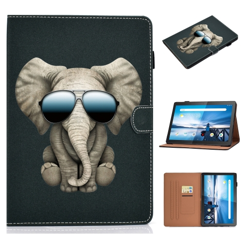 

For Lenovo Tab M10 TB-X605F / X605M / X605L / X505 Pure Color Painting Horizontal Flip Leather Case with Card Slots & Holder(Elephant)