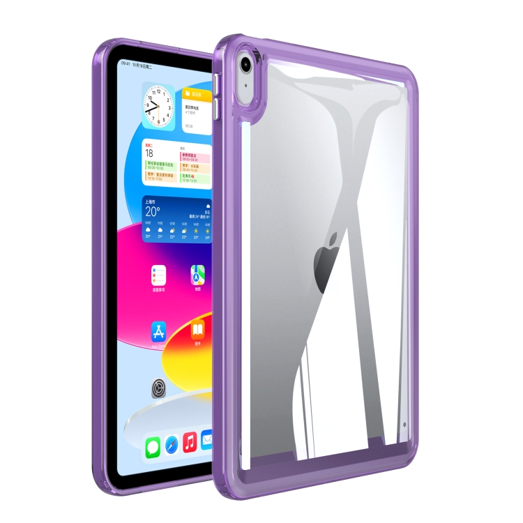 

For iPad Air 2022 / 2020 Transparent Acrylic Tablet Case(Dark Purple)