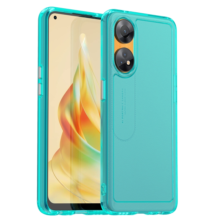 

For OPPO Reno8 T 4G Candy Series TPU Phone Case(Transparent Blue)