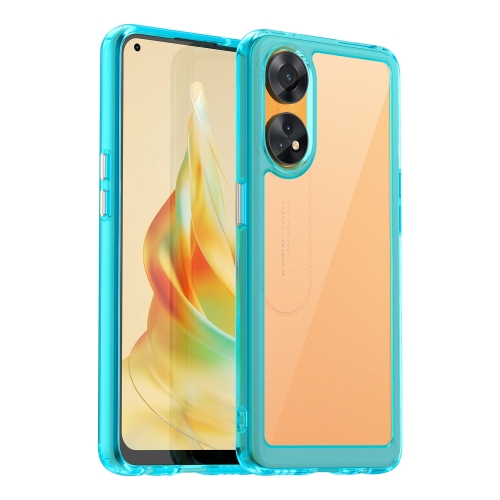 

For OPPO Reno8 T 4G Colorful Series Acrylic + TPU Phone Case(Transparent Blue)
