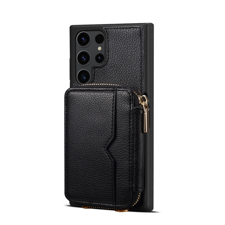 

For Samsung Galaxy S23 Ultra 5G Zipper Card Slot Phone Case(Black)