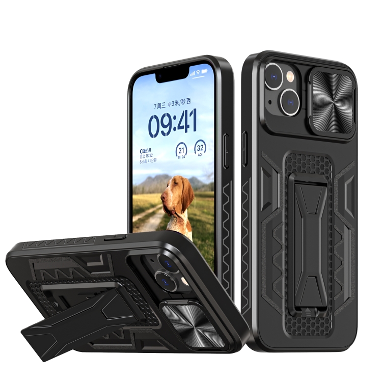 

For iPhone 14 Sliding Camera Cover Design Phone Case(Black)