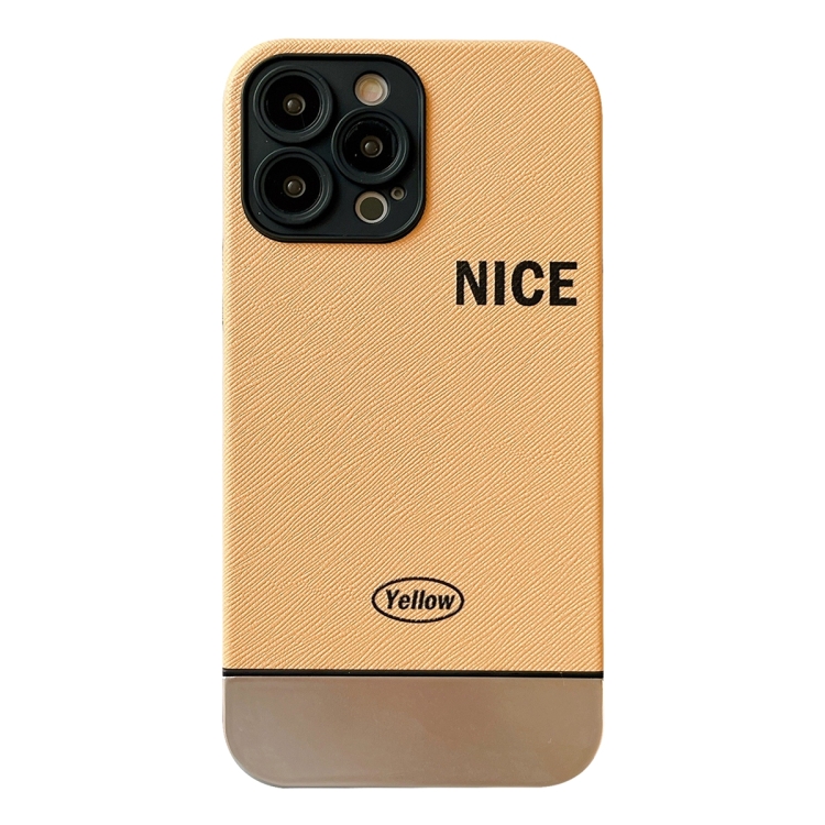 

For iPhone 14 Pro Max Electroplating Stitching PU Leather Phone Case(Yellow)