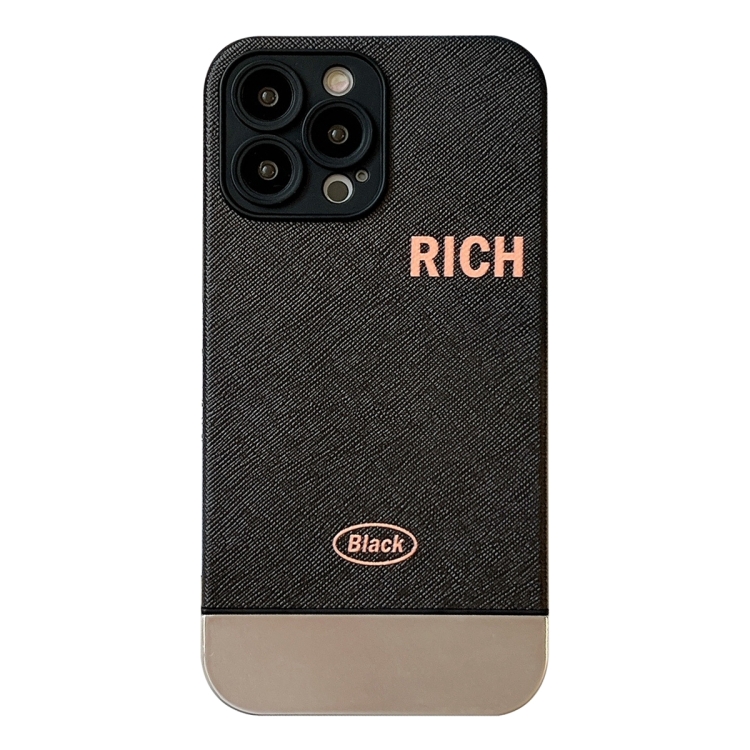 

For iPhone 12 Pro Max Electroplating Stitching PU Leather Phone Case(Black)
