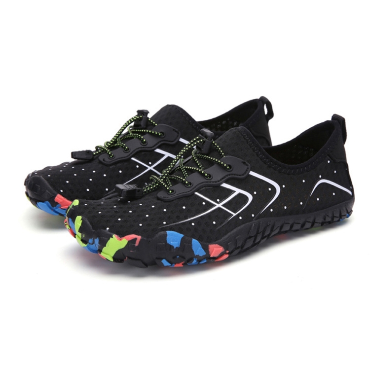 

1888 Outdoor Hiking Sports and Anti-skid Wading Shoes, Size:35(Black Silver)