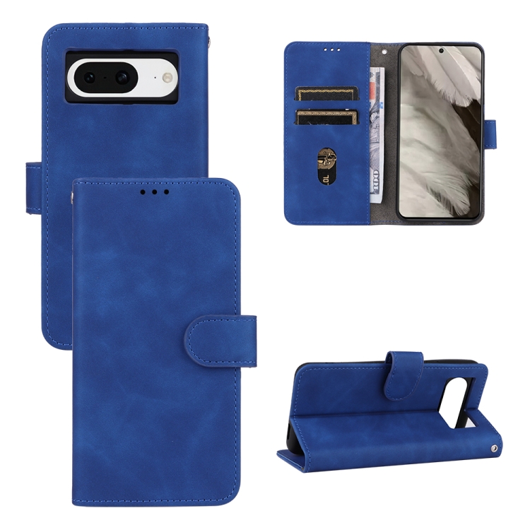 

For Google Pixel 8 Skin Feel Magnetic Flip Leather Phone Case(Blue)